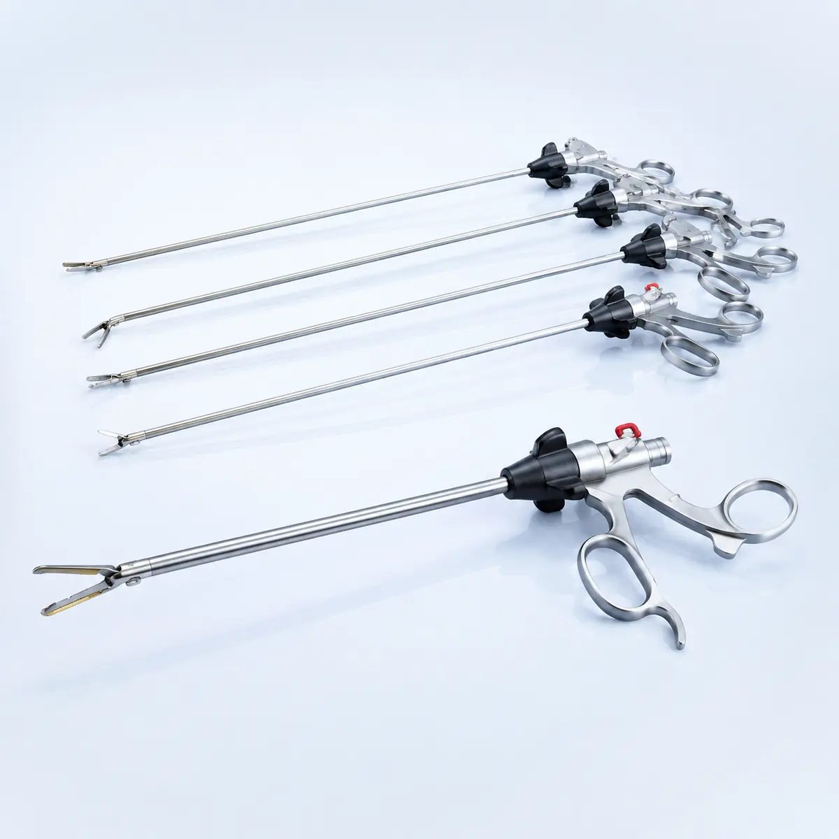 Laparoscopic Bipolar Instruments surgical instrument on a clean clinical blue background